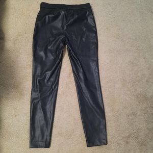Reitmans faux leather straight leg leggings with hem buttons